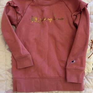 Champion Kids Sweatshirt in Pink with Gold Logo